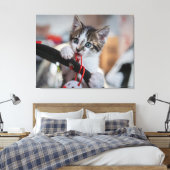 Kitten en bal canvas afdruk (Insitu (Slaapkamer))