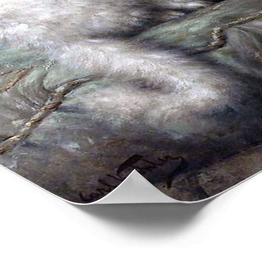 Kitten en Bee, Carl Kahler Poster (Hoek)