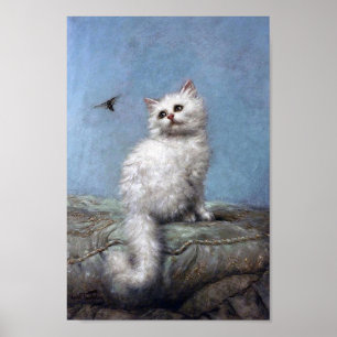 Kitten en Bee, Carl Kahler Poster