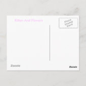 kitten en bloemen briefkaart (Achterkant)
