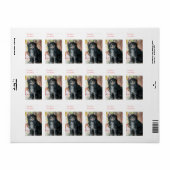 Kitten en bloemen etiket (Full Sheet)