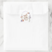 Kitten en bloemen, gepersonaliseerd vierkante sticker (Tas)