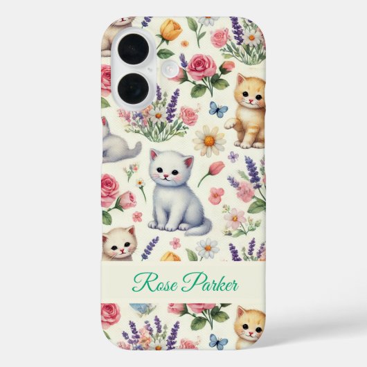 Kitten en Bloemen Telefoonhoes Case-Mate iPhone Case (Achterkant)