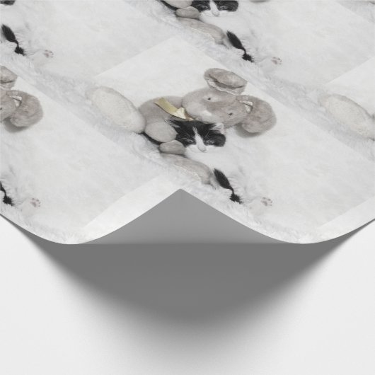 Kitten en bunny cadeaupapier (Hoek)