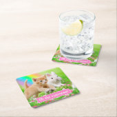 Kitten en Bunny met regenboog Kartonnen Onderzetters (Insitu)