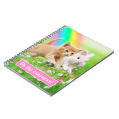 Kitten en Bunny met regenboog Notitieboek (Linkerzijde)