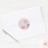 Kitten en Butterfly Birthday Party Ronde Sticker (Envelop)