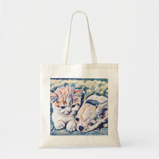 Kitten en Chihuahua Puppy Tote Bag (Voorkant)
