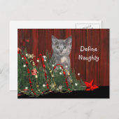 Kitten en dode kerstboom feestdagenkaart (Voorkant / Achterkant)