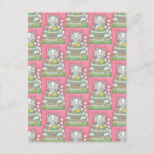 KITTEN EN EENVOUDIGERE BASKET, CUTE CAT-HOLIDAY-BR BRIEFKAART