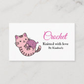 Kitten en garen gehaakte visitekaartje (Voorkant)