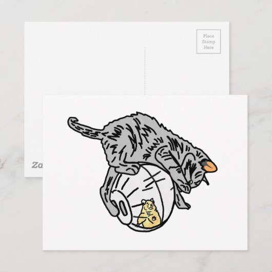 Kitten en Hamster Briefkaart (Voorkant / Achterkant)