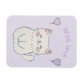 Kitten en harten, gepersonaliseerd magneet (Horizontaal)