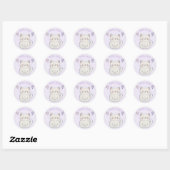 Kitten en harten, gepersonaliseerd ronde sticker (Vel)
