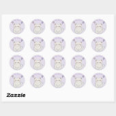 Kitten en harten, gepersonaliseerd ronde sticker (Vel)