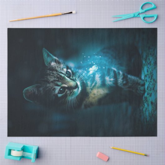 Kitten en magisch weefsel / ambachtelijk papier (Craft)