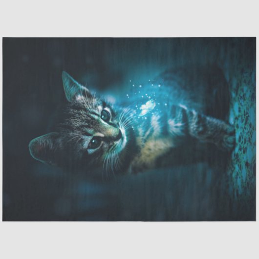 Kitten en magisch weefsel / ambachtelijk papier (Voorkant)