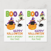 Kitten en Owl Grade School Teacher Halloween Kaart (Voorkant)