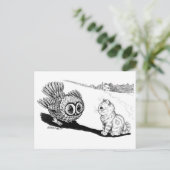 Kitten en Owl, Louis Wain Briefkaart (Staand voorkant)