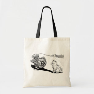 Kitten en Owl, Louis Wain Tote Bag