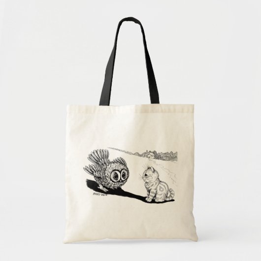 Kitten en Owl, Louis Wain Tote Bag (Voorkant)