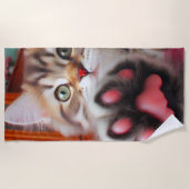 Kitten en Paw Strandlaken (Voorkant)