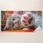 Kitten en Paw Strandlaken (Voorkant)