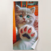 Kitten en Paw Strandlaken (Voorkant)