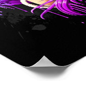 Kitten en Pigtail Manga Girl Poster (Hoek)