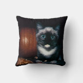 Kitten en pompoen voor Halloween Kussen (Achterkant)