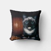 Kitten en pompoen voor Halloween Kussen (Voorkant)