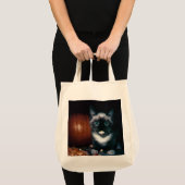 Kitten en pompoen voor Halloween Tote Bag (Voorkant (product))