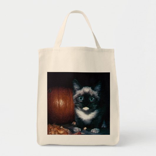 Kitten en pompoen voor Halloween Tote Bag (Voorkant)