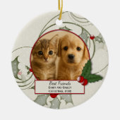 Kitten en Puppy Beste Vrienden Kerst Ornament (Voorkant)