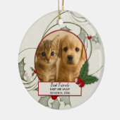 Kitten en Puppy Beste Vrienden Kerst Ornament (Links)