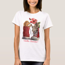 Kitten en puppy groeten elkaar