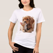 Kitten en Puppy Tri-Blend Shirt (Voorkant)