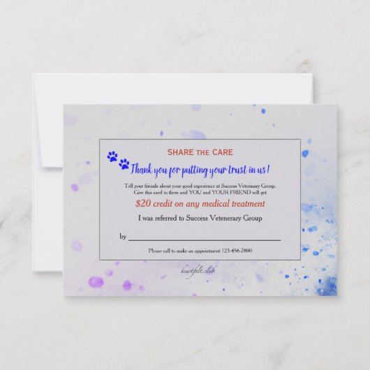 Kitten en Puppy Veterinary Dank u wel kaarten (Achterkant)