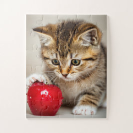 kitten en red love apple legpuzzel