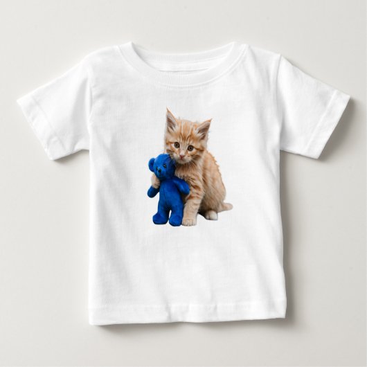 Kitten en Teddy Bear Baby T-SHIRT (Voorkant)