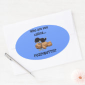 Kitten en Teddy Bear Cute Fun-Stickers Ovale Sticker (Envelop)
