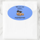 Kitten en Teddy Bear Cute Fun-Stickers Ovale Sticker (Tas)