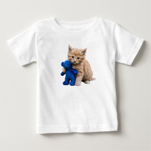 Kitten en teddybeer baby T-shirt (Voorkant)