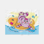 Kitten En Vis Fleece Deken (Voorkant (Horizontaal))