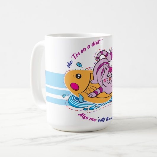 Kitten en vis Mok (Voorkant links)