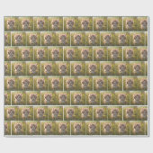 Kitten en vlinder in weide cadeaupapier (Vlak)