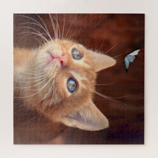 Kitten en vlinder legpuzzel (Horizontaal)