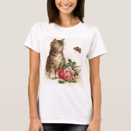 Kitten en vlinder t-shirt