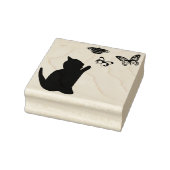 Kitten en vlinders rubberstempel (Stempel)