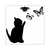 Kitten en vlinders rubberstempel (Afrduk)